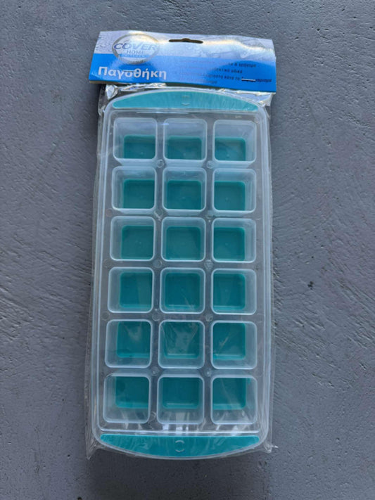 Silicone and plastic ice cube trays